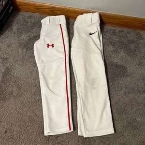 2 pairs youth white baseball pants size xs